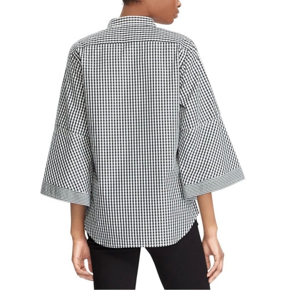 Lauren Ralph Lauren Gingham Bell Sleeve Top - Picture 2 of 7